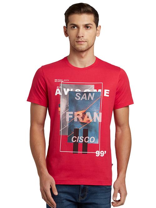 red front print t-shirt - 17697715 - Very Small Image - 1