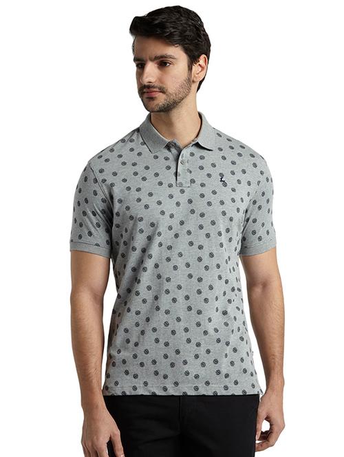 grey polka dots polo t-shirt - 17697739 - Very Small Image - 1