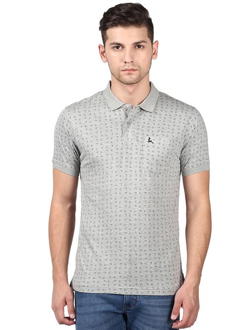 grey printed polo t-shirt - 17697773 - Very Small Image - 1