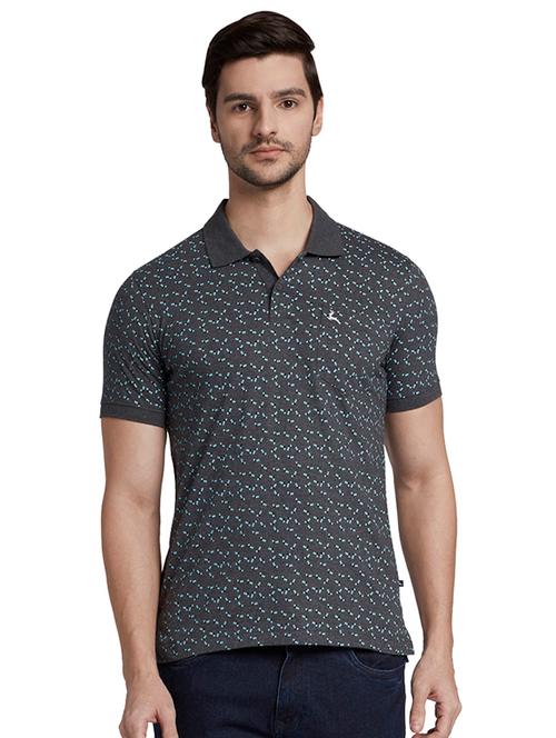 grey printed polo t-shirt - 17697819 - Very Small Image - 1