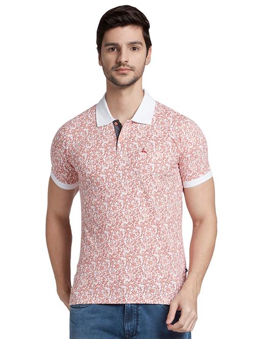 orange printed polo t-shirt - 17697822 - Very Small Image - 1