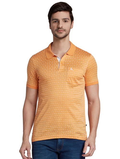 orange printed polo t-shirt - 17697826 - Very Small Image - 1