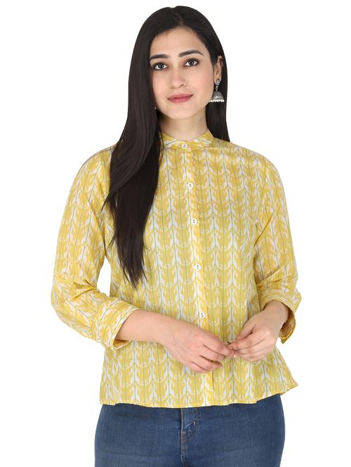 yellow cotton regular shirt - 17697850 - Very Small Image - 1