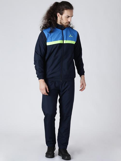 navy blue color block track suit - 17697879 - Very Small Image - 1