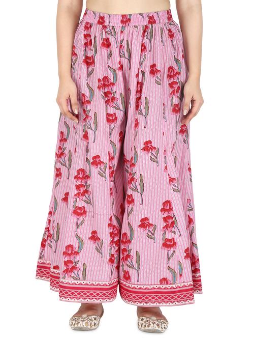 floral flared palazzo - 17697947 - Very Small Image - 1