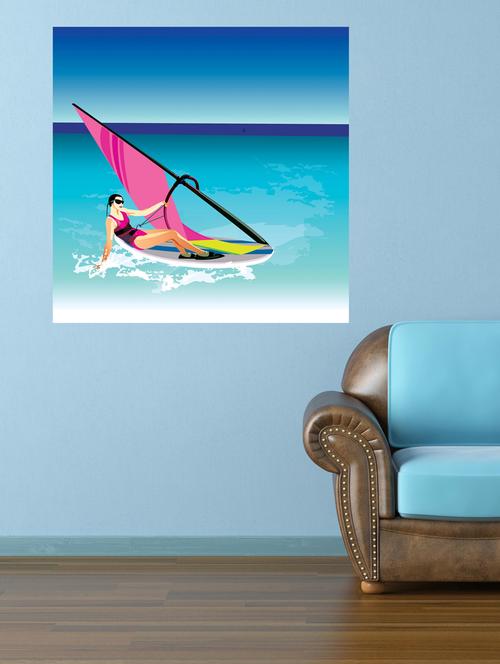 qth sea surfe wall sticker (70cm x 50cm) - 17698569 - Very Small Image - 1