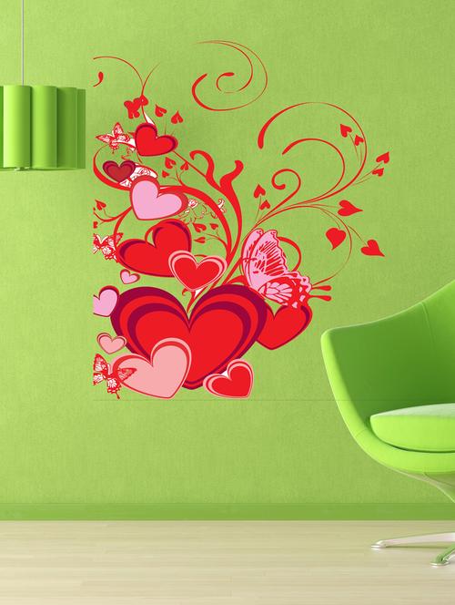 qth heart design wall sticker (70cm x 50cm) - 17698577 - Very Small Image - 1