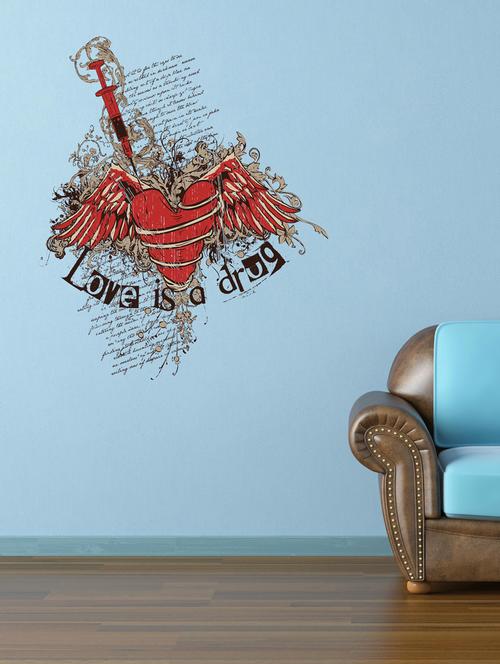 qth love is a drug quotes wall sticker (70cm x 50cm - 17698579 - Very Small Image - 1