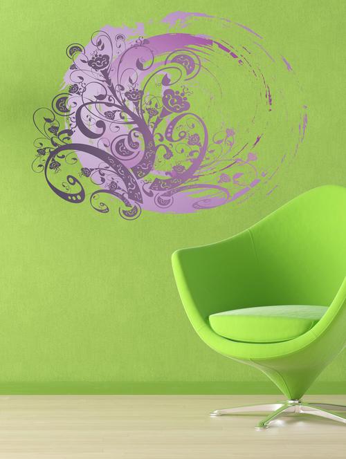 qth purple flower wall sticker (70cm x 50cm) - 17698581 - Very Small Image - 1