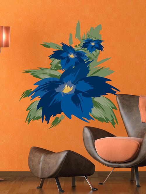 qth bluebiscus wall sticker (70cm x 50cm) - 17698588 - Very Small Image - 1