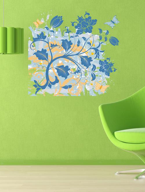 qth blue butterfly wall sticker (70cm x 50cm) - 17698605 - Very Small Image - 1