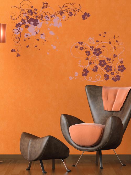 qth browney flower wall sticker (70cm x 50cm) - 17698611 - Very Small Image - 1