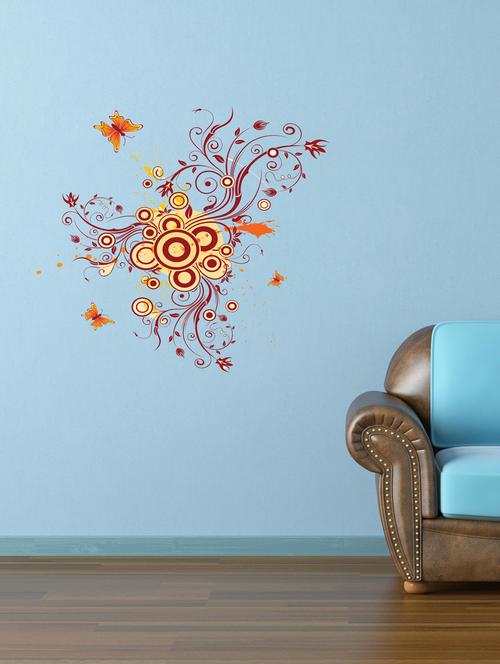 qth multicolor tree with butterfly wall sticker (70cm x 50cm) - 17698613 - Very Small Image - 1