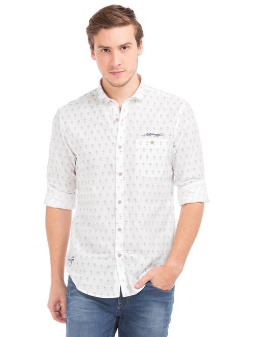 white printed casual shirt - 17699393 - Very Small Image - 1