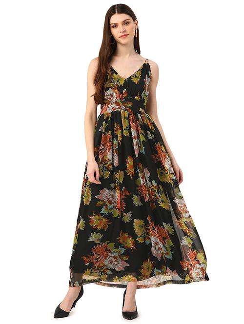 v neck floral maxi dress - 17707266 - Very Small Image - 1