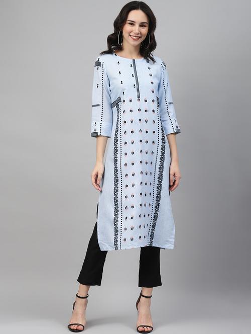 printed kurta pant set - 17707302 - Very Small Image - 1