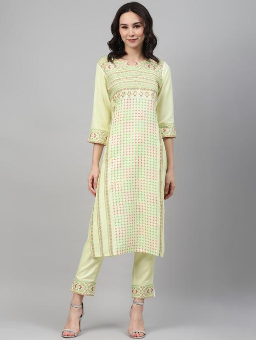 printed kurta palazzo set - 17707311 - Very Small Image - 1