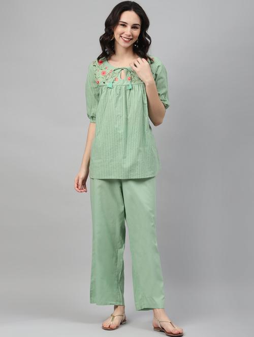printed kurta palazzo set - 17707312 - Very Small Image - 1