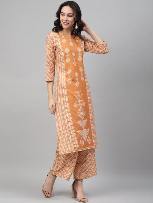 printed kurta palazzo set - 17707318 - Very Small Image - 1