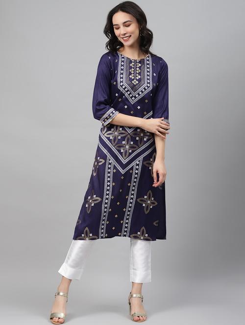 printed kurta pant set - 17707323 - Very Small Image - 1