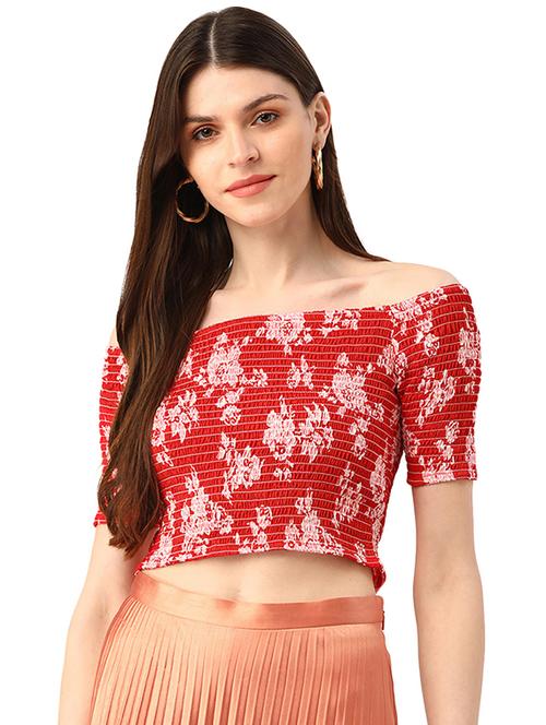 red cotton crop top - 17707367 - Very Small Image - 1