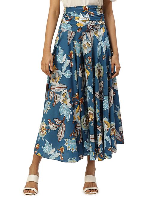 high rise floral flared palazzo - 17707655 - Very Small Image - 1