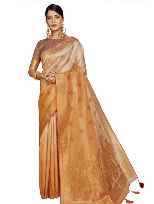 jacquard woven saree with blouse - 17709204 - Very Small Image - 1