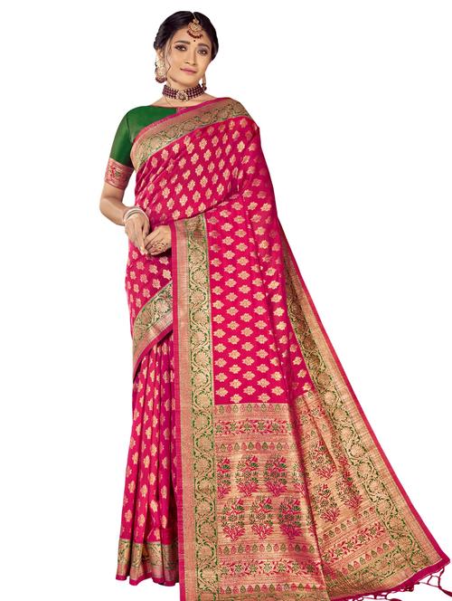 jacquard woven saree with blouse - 17709234 - Very Small Image - 1