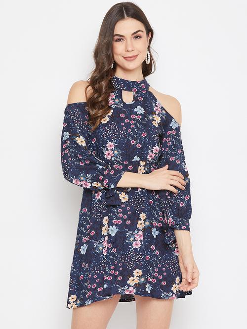 halter neck floral a-line dress - 17709284 - Very Small Image - 1