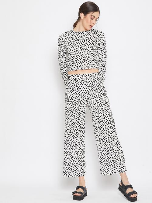 animal print crop top with trouser set - 17709307 - Very Small Image - 1