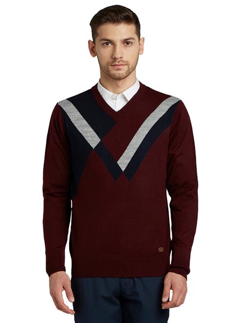 maroon printed pullover - 17709790 - Very Small Image - 1