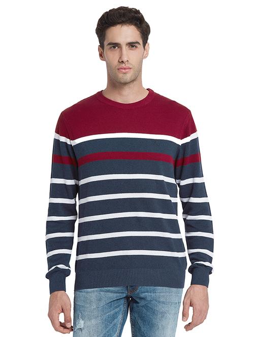 maroon striped pullover - 17709796 - Very Small Image - 1