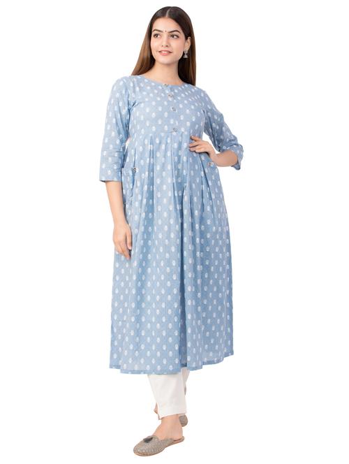 printed anarkali kurta - 17710065 - Very Small Image - 1