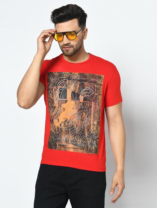 red all over print t-shirt - 17710188 - Very Small Image - 1
