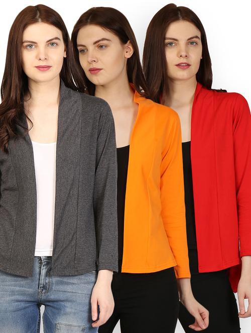 set of 3 solid regular shrug - 17710254 - Very Small Image - 1