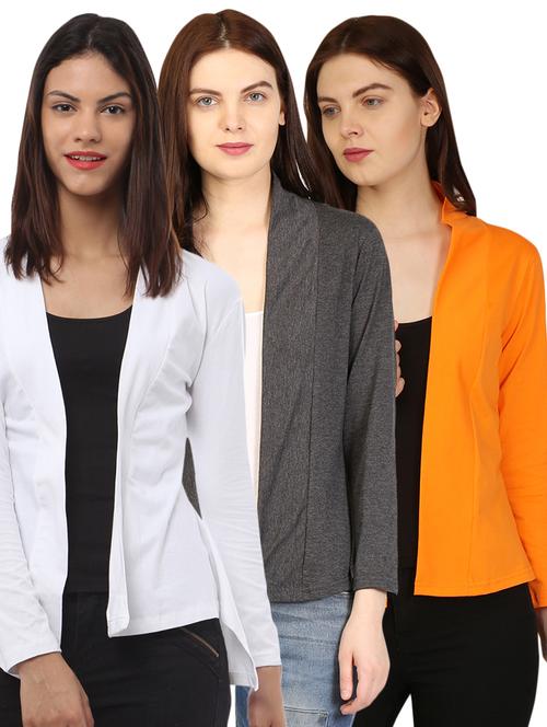 set of 3 solid regular shrug - 17710273 - Very Small Image - 1