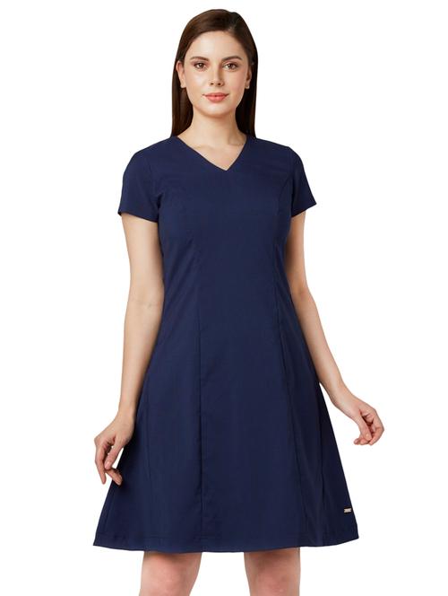 v-neck checkered a-line dress - 17710621 - Very Small Image - 1