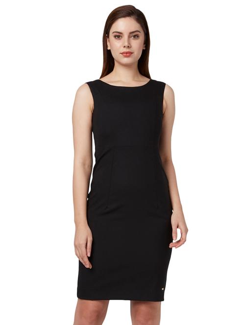 round neck solid sheath dress - 17710627 - Very Small Image - 1