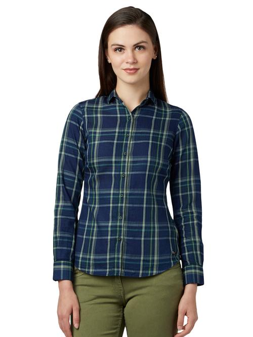 curved hem checkered shirt - 17710630 - Very Small Image - 1