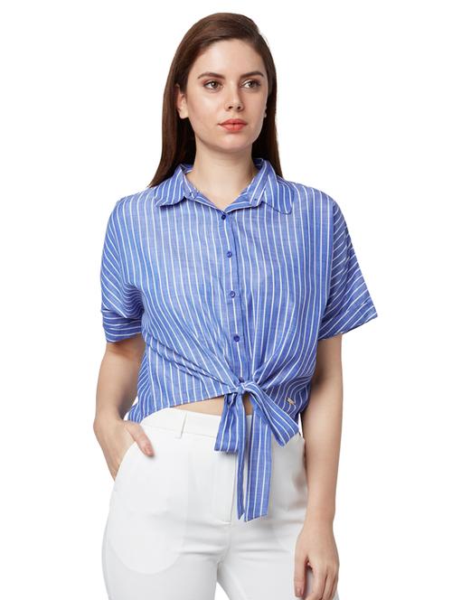 tie front striped shirt - 17710648 - Very Small Image - 1