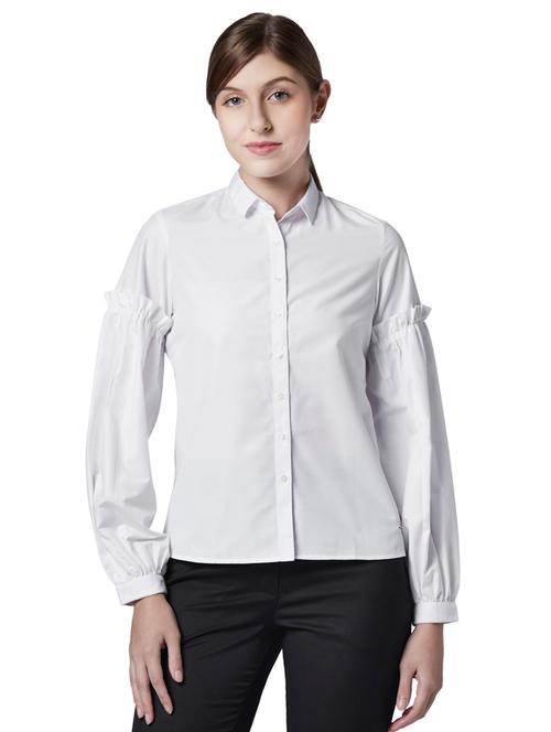 frill detail solid shirt - 17710679 - Very Small Image - 1
