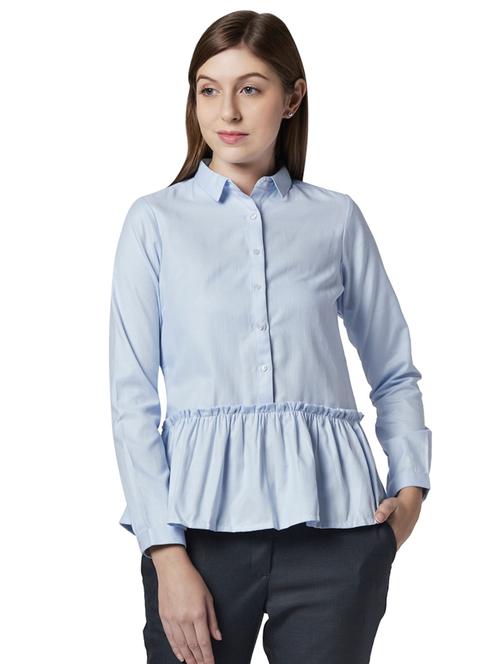 frill detail solid shirt - 17710680 - Very Small Image - 1