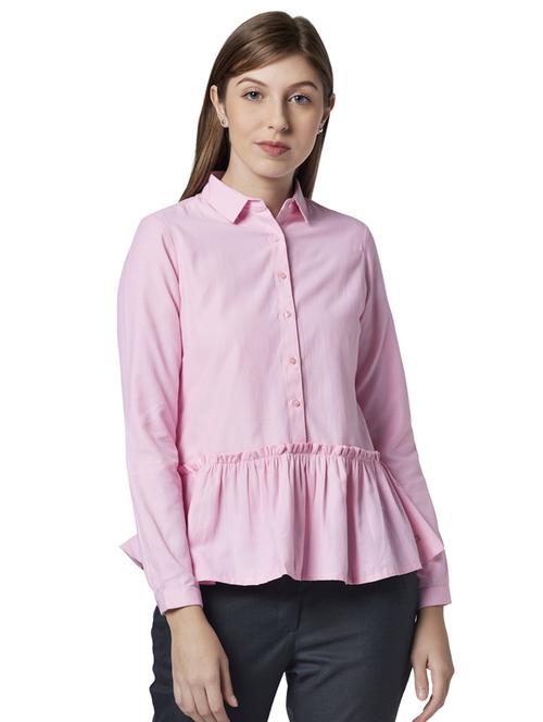 frill detail solid shirt - 17710681 - Very Small Image - 1