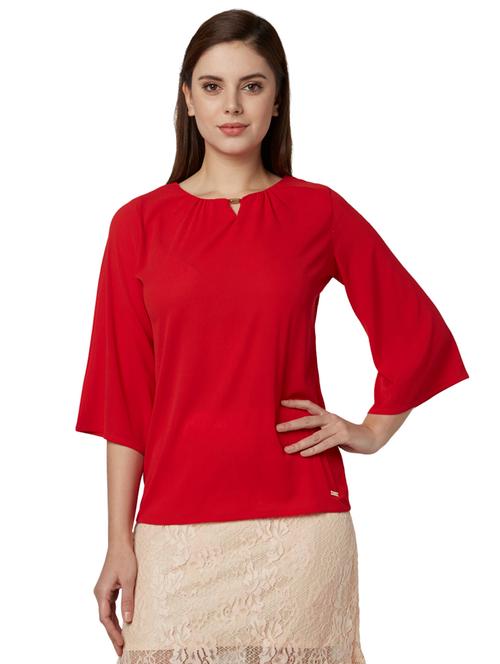 key hole neck bell sleeved top - 17710727 - Very Small Image - 1