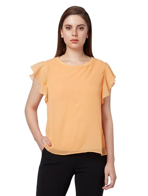 frill sleeves solid top - 17710775 - Very Small Image - 1