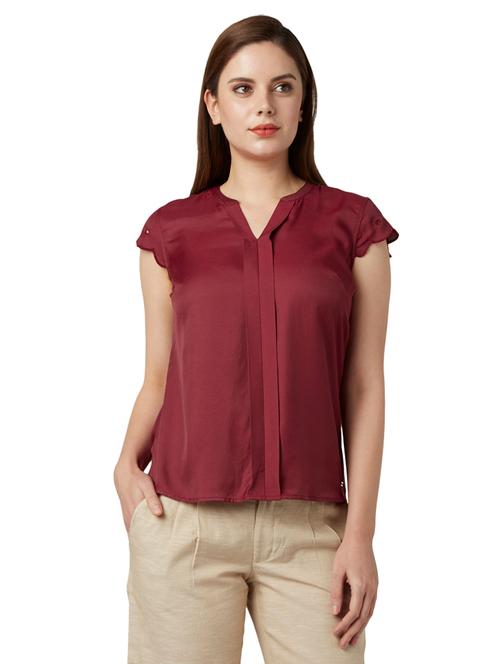 red polyester regular top - 17710798 - Very Small Image - 1