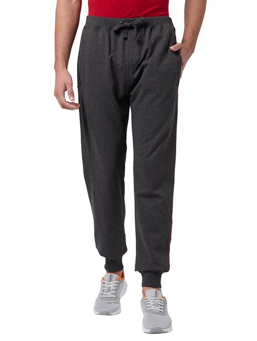 grey solid full length track pant - 17710821 - Very Small Image - 1