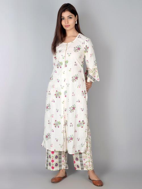 floral kurta palazzo set - 17714827 - Very Small Image - 1