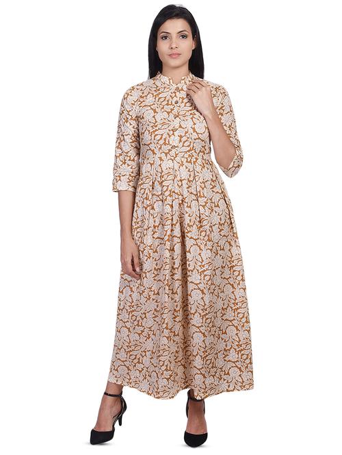 printed flared ethnic dress - 17714960 - Very Small Image - 1