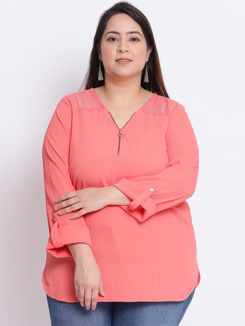 orange polyester regular top - 17715056 - Very Small Image - 1